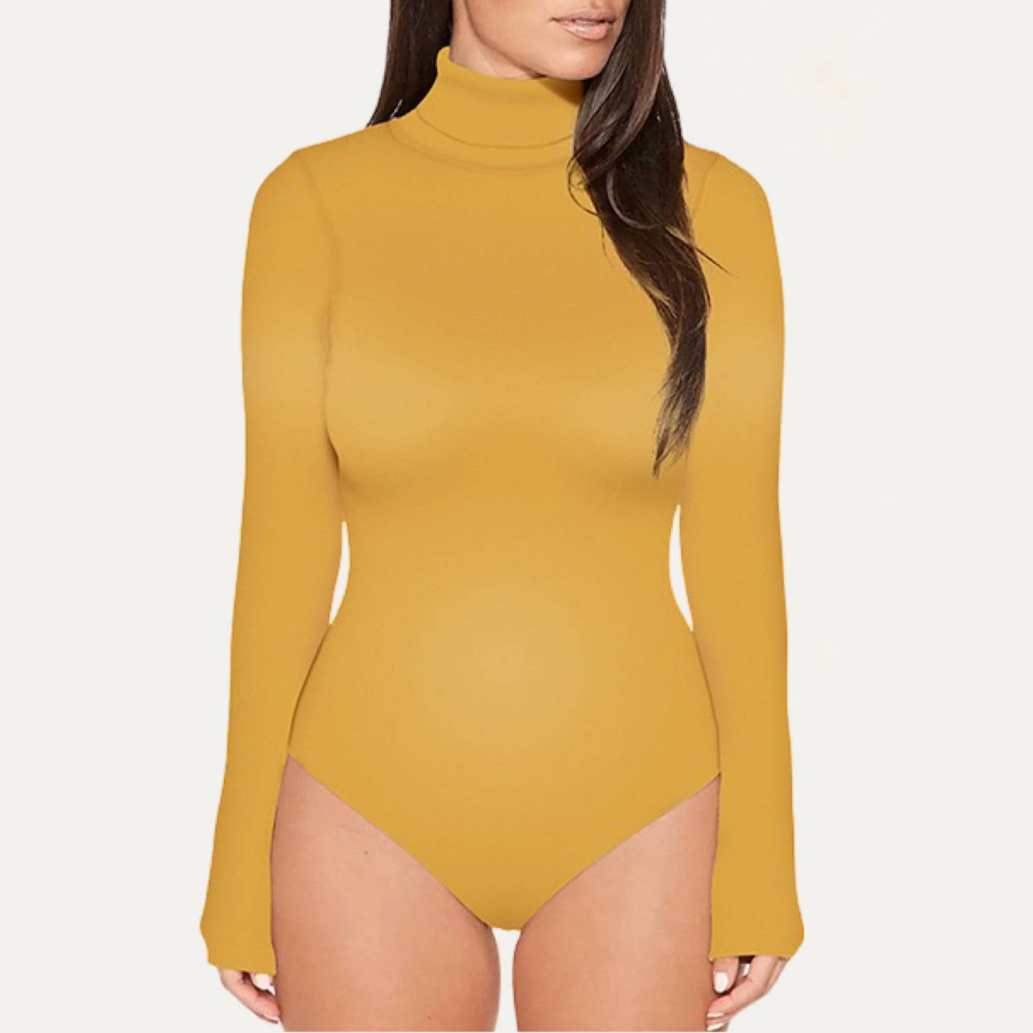 The Moment Collection – Bodysuit - Mulher por atacado – Básicos E Soft Mock Neckline Manga Comprida Manga Comprida5