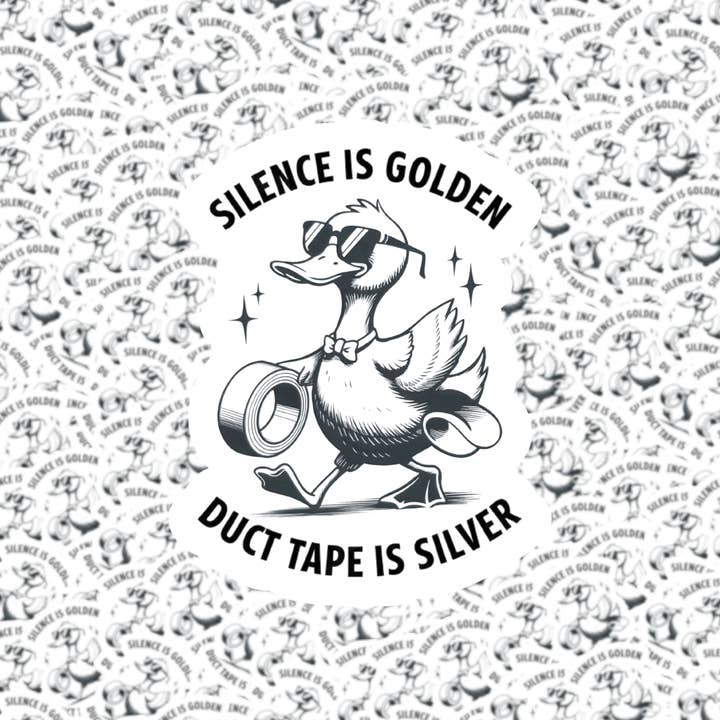Silence is Golden Sticker for wholesale by Fuzzy Loon Designs