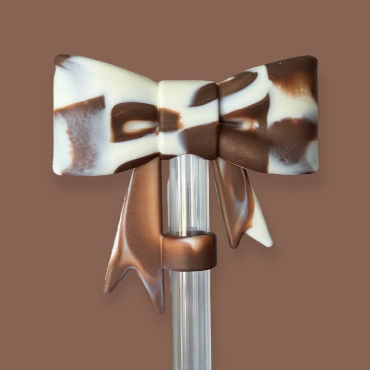 Magnolia & Cream | Bow | Straw Topper 10mm for wholesale by Sip n' Style Shop Co.