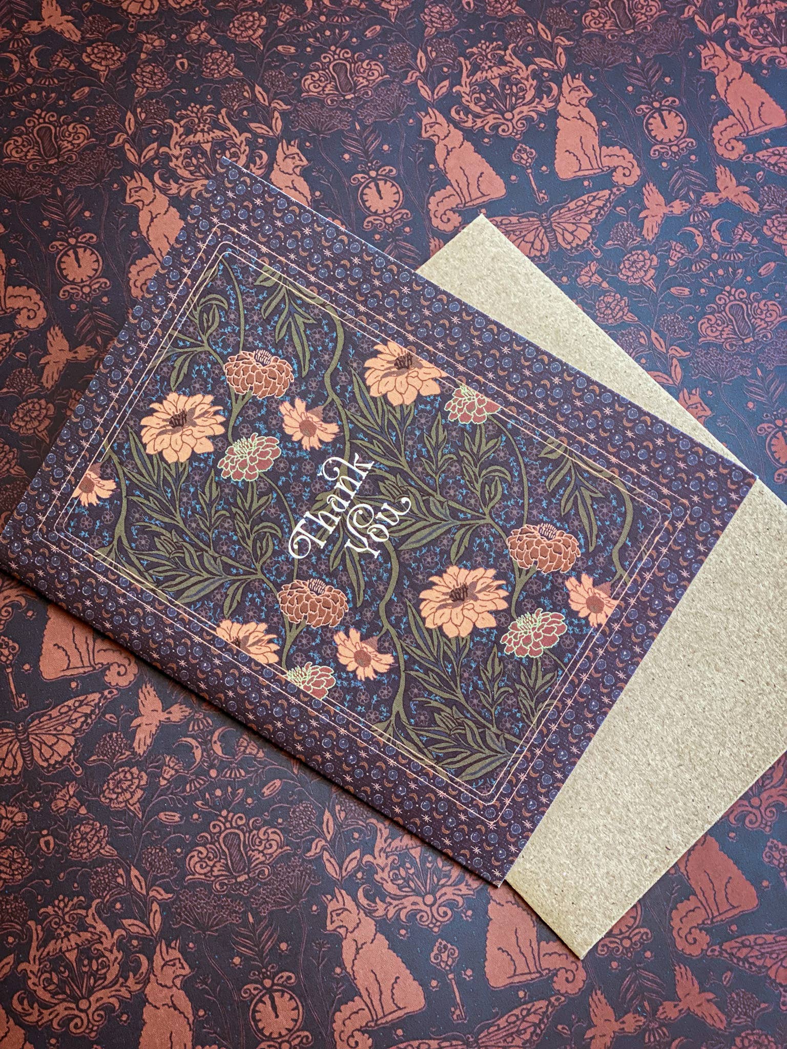 re:mused studio - Wholesale Thank You Card - Moonlight Zinnia Thank You A2 Greeting Card6