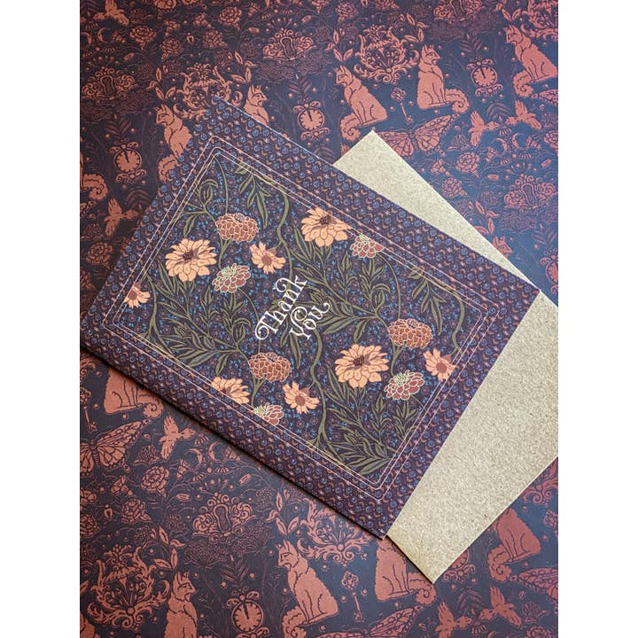 re:mused studio - Wholesale Thank You Card - Moonlight Zinnia Thank You A2 Greeting Card6