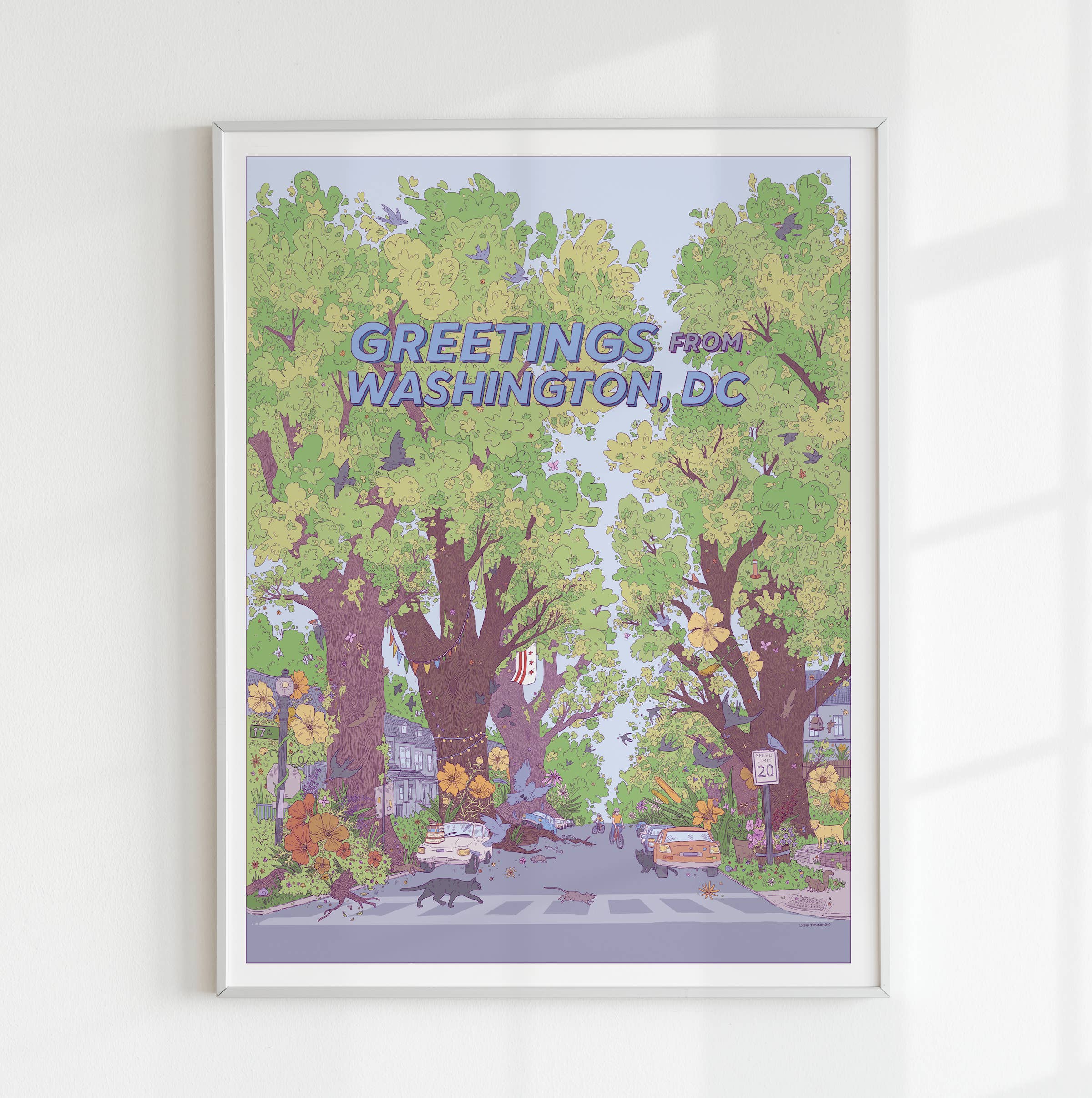Lydia Tonkonow Art and Design LLC - Wholesale Art Print - Greetings from Washington DC (Neighborhood) - 12x16" Print