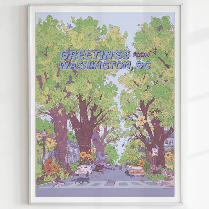 Lydia Tonkonow Art and Design LLC - Wholesale Art Print - Greetings from Washington DC (Neighborhood) - 12x16" Print0