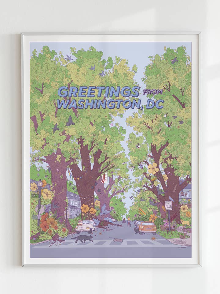 Greetings from Washington DC (Neighborhood) - 12x16" Print for wholesale by Lydia Tonkonow Art and Design LLC