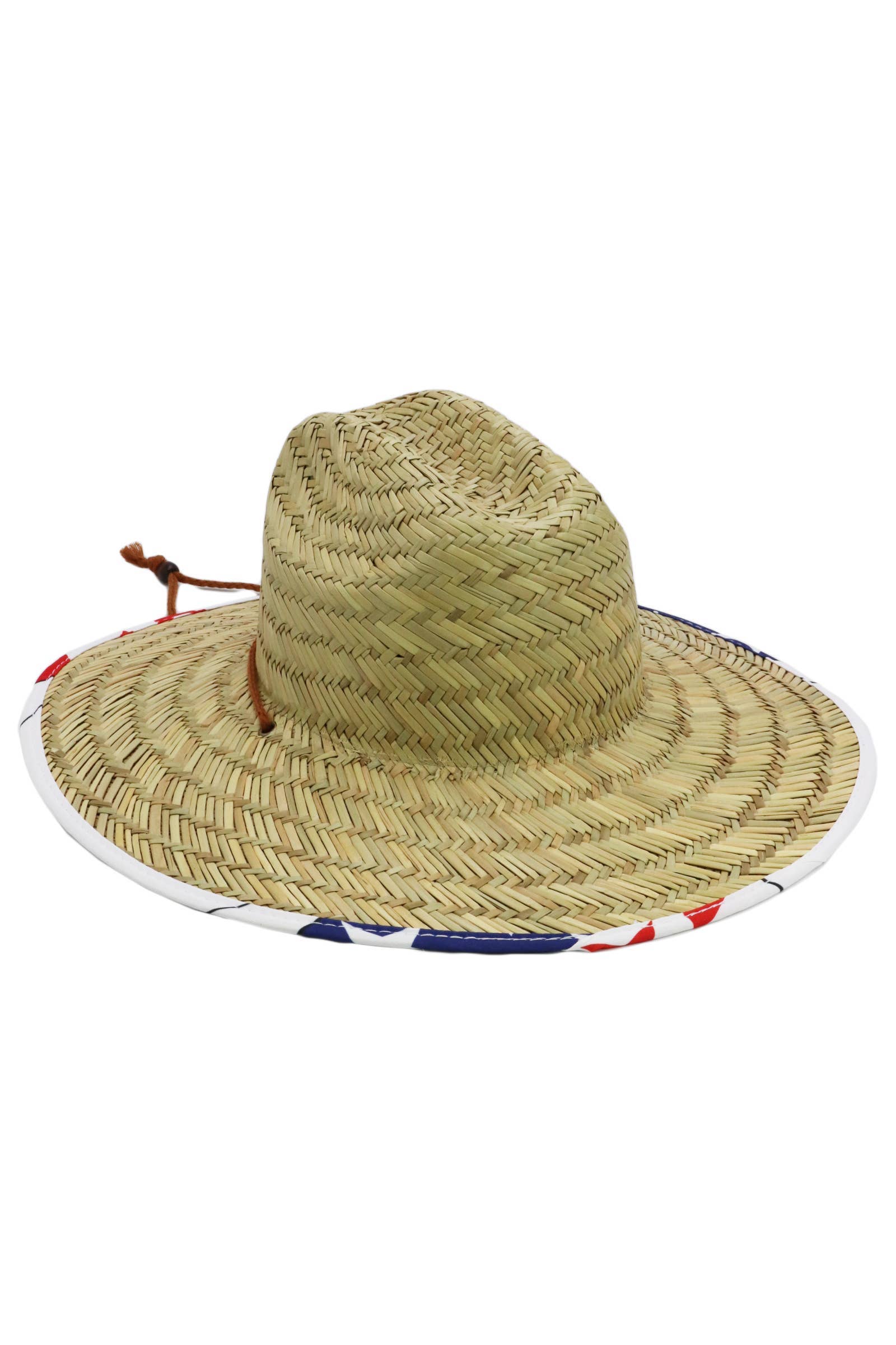 American Flag Under Brim Rush Straw Lifeguard Hat for wholesale on Faire3