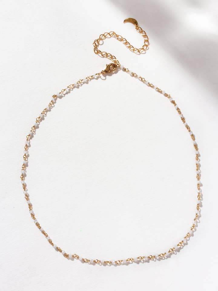Draperat i ädelstenar Vardagskrage Halsband - Moonstone för wholesale av Luna Norte