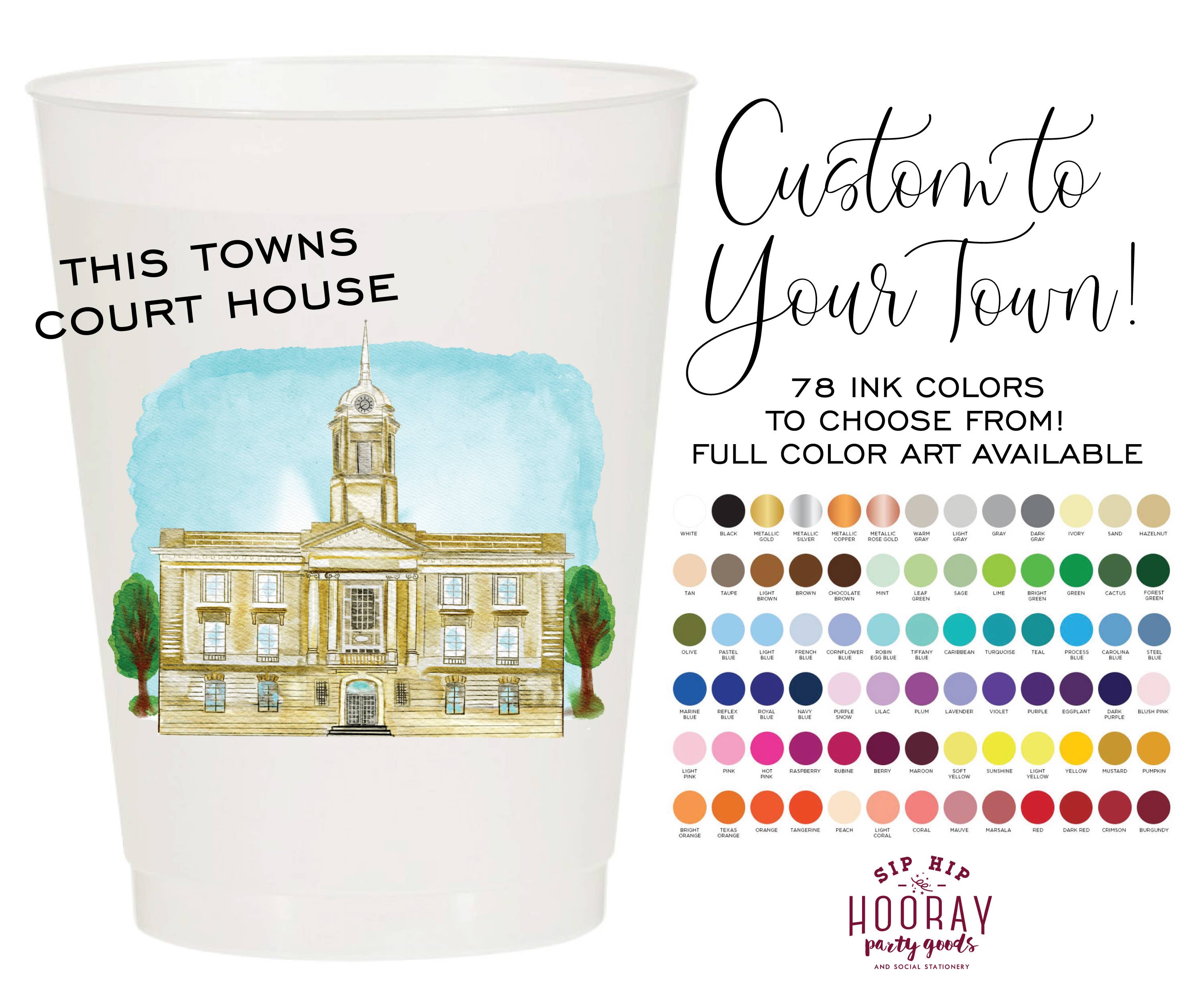 Sip Hip Hooray - Wholesale Drinking Glass/Cup - Custom Full Color Art Work Frosted Cup Sets0