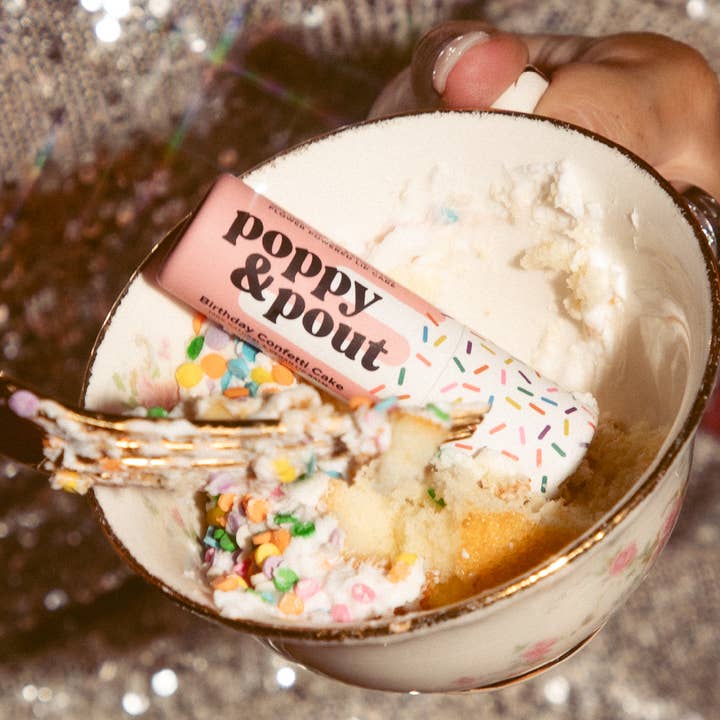 Poppy & Pout - Wholesale Lip Balm - Lip Balm, Birthday Confetti Cake, Pink