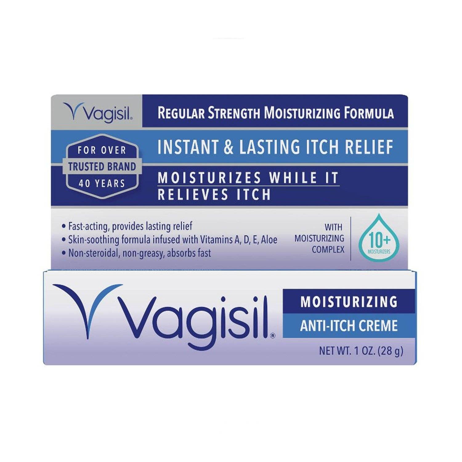 KT Supply – Engroshandel Dråber mod menstruationssmerter – Vagisil feminin creme med regelmæssig styrke mod kløe, 1 Oz.