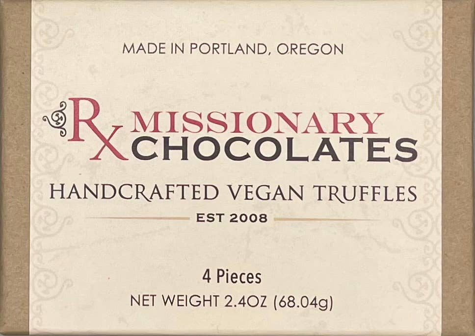 Missionary Chocolates - Wholesale Chocolate Box - Whiskey Truffles - 4pc Box1
