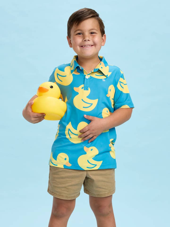 Duckin' Around Toddler Golf Polo - Kid & Baby Polo Shirt for wholesale by Tipsy Elves