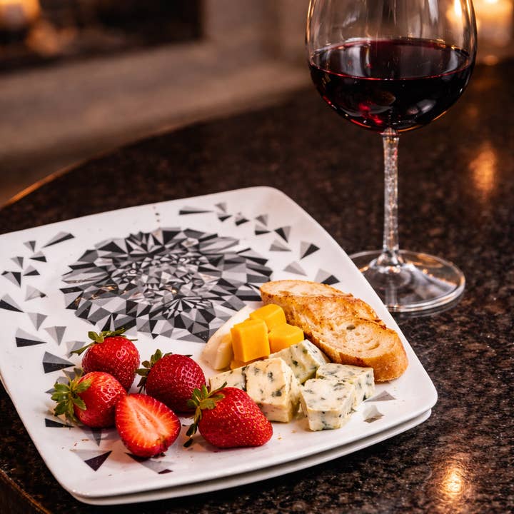 "Leonid" Geometric Porcelain Plate Set of 6 for wholesale by Rossario George