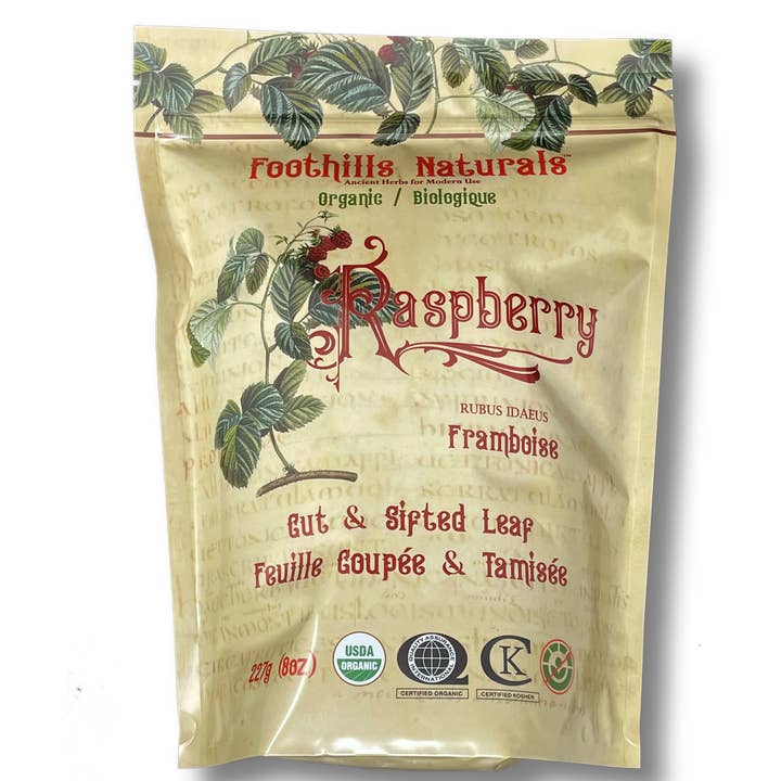 Foothills Naturals - Vente Thé en vrac - Thé aux feuilles de framboise biologique - Coupe en vrac et tamisé, Digestion4