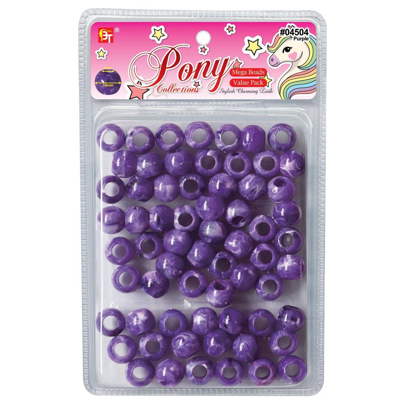 KT Supply - Wholesale Retailer Display - Jewelry - Marble Mega Round Beads Value Pack Purple0
