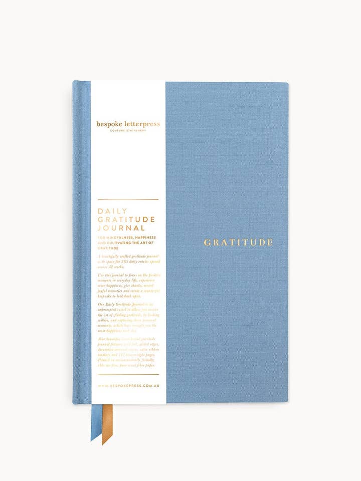 Gratitude Journal - Cove Blue for wholesale by Bespoke Letterpress