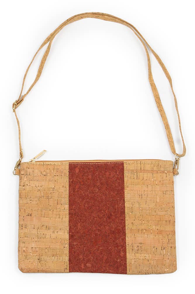 Hana - Wholesale Crossbody Bag - Women's - Bold Middle Stripe Cork Clutch Crossbody Bag0