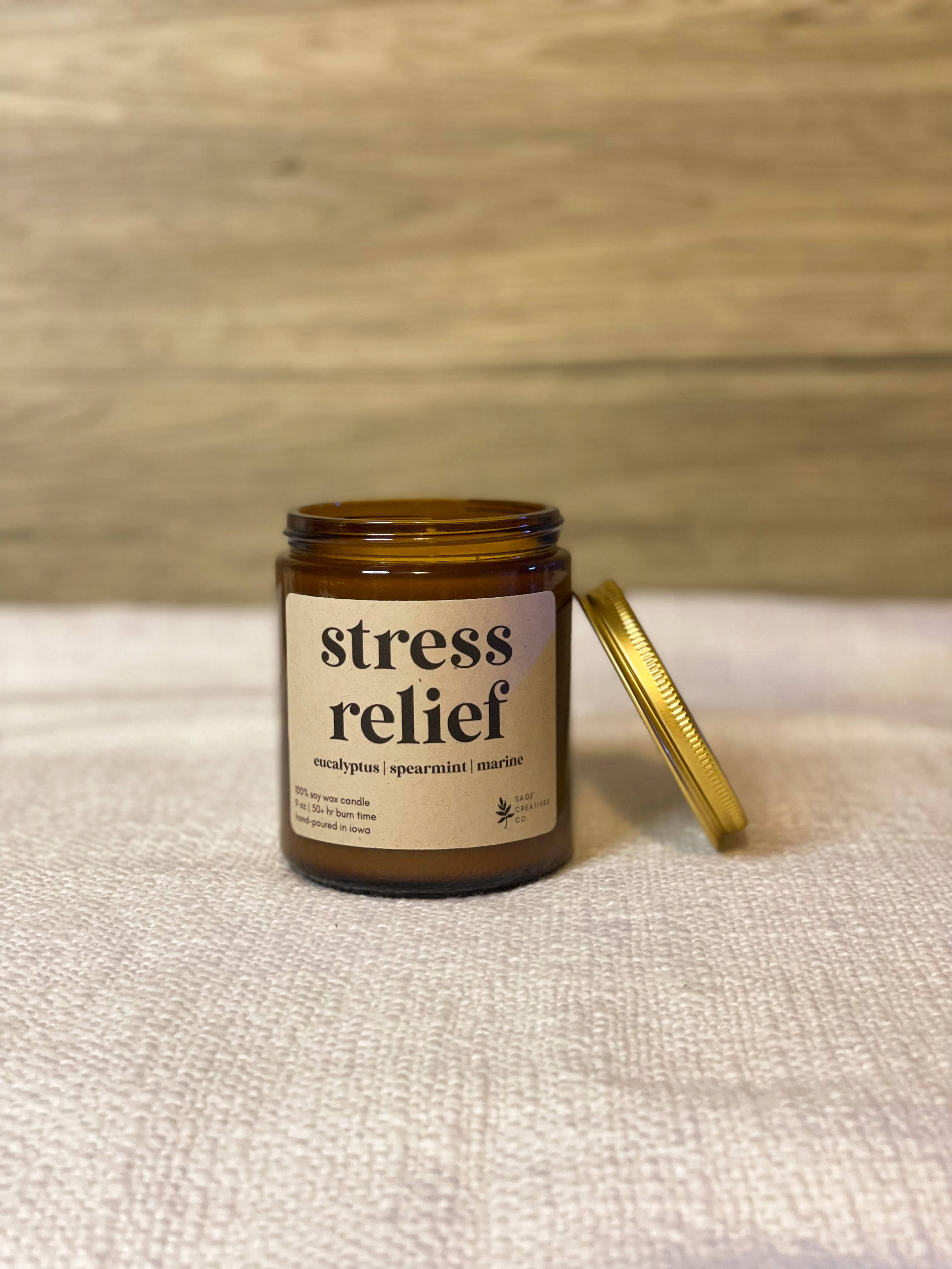 Sage Candle Co. - Vente Bougie en bocal - Soulagement du stress - Bougie d'aromathérapie à 100 %5