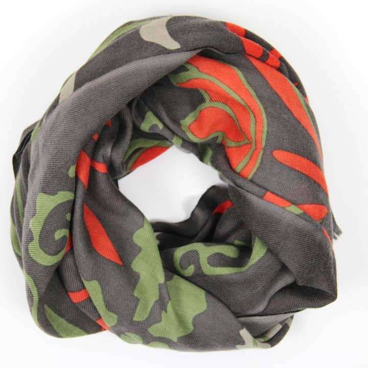 Les Belles Vagabondes - Wholesale Scarf - Women's - Indira Grey Wool Scarf0