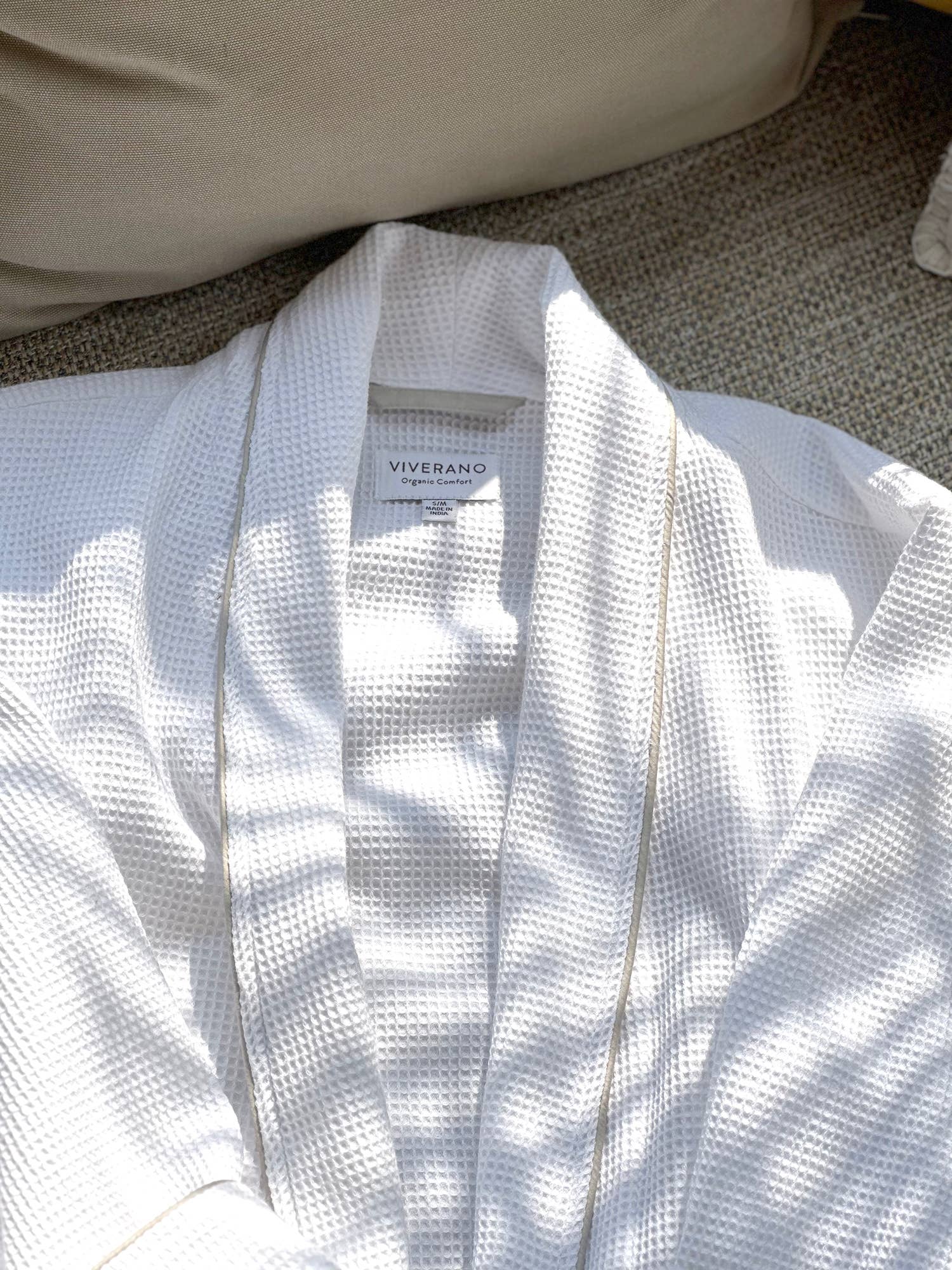 Viverano Organics - Wholesale Robe - Women's - Women's Organic Waffle Weave Bath & Spa Robe (3 Colors)11