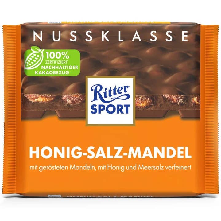 Ritter Sport Milk Honey Salt Whole Almond 100g (Germany) for wholesale by Global Bite Co