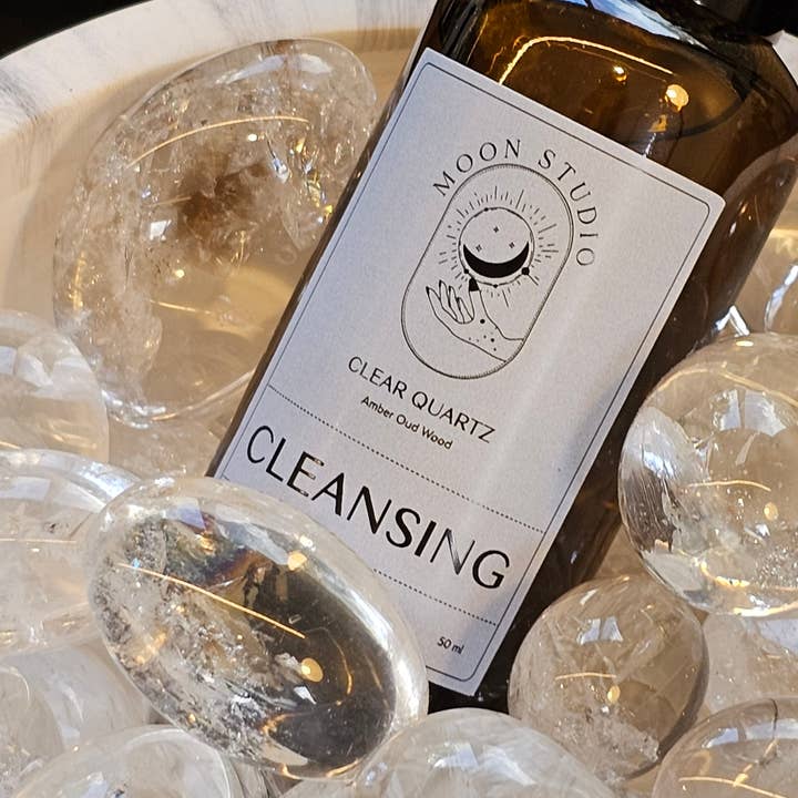 Moon Rituals - Wholesale Room & Linen Spray - Cleansing Spray Infused with Clear Quartz - Amber Oud Wood Scent - Hand Poured in Sydney, Australia5