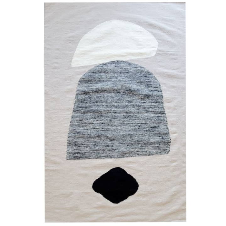 Black Cream and Taupe Wool Rug for wholesale by Mumo Toronto Inc