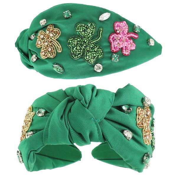 anbfashion - Wholesale Fashion Headband - Women's - SAINT PATRICKS SHAMROCK TOP KNOTTED HEADBAND  171470