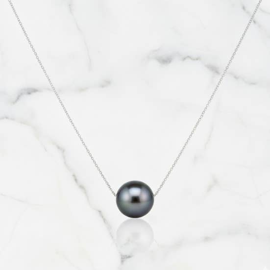 Tahitisk Sort Perle Teva Vedhæng 12–13mm for engroshandel hos Vayo Pearls