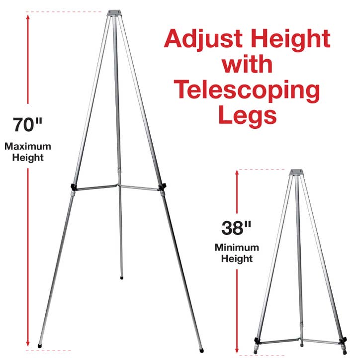 Aluminum Flip-Chart Presentation Easel: 2-Pack w/ Telescope for wholesale by Excello Global Products