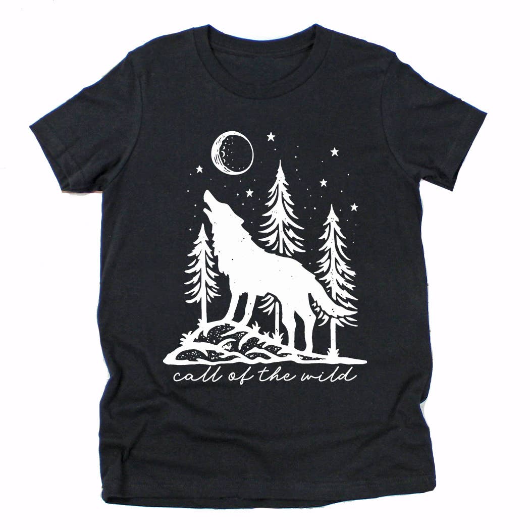 Kids By Kissed Apparel - Wholesale Screen Printed T-Shirt - Kids - Call of the wild wolf and moon graphic tee4
