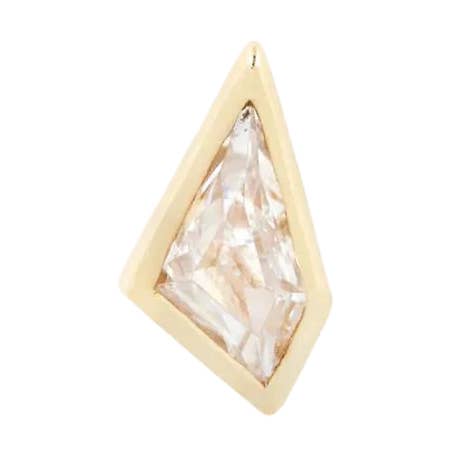 Transcend – Tapered Swarovski CZ – 14K Gold Threadless End for wholesale by Piercing-zone