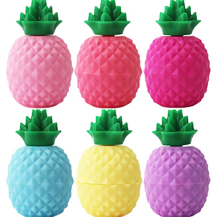 ASSORTED Pineapple Round Soft Touch Lip Balm - 24 Pcs for wholesale on Faire3