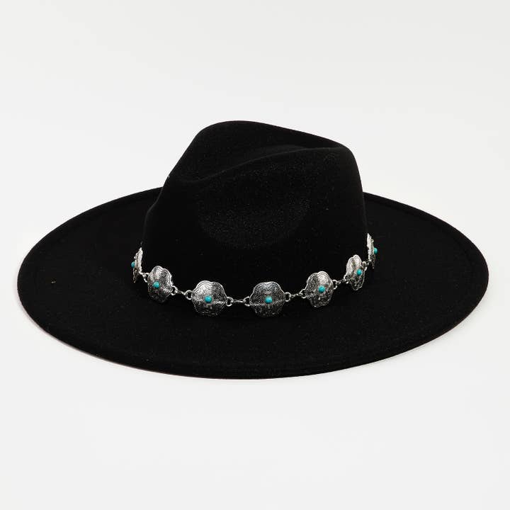 Collections by Fame Accessories – Großhandel Fedora-Hut – Damen – Fedora-Hut mit Kettenriemen5
