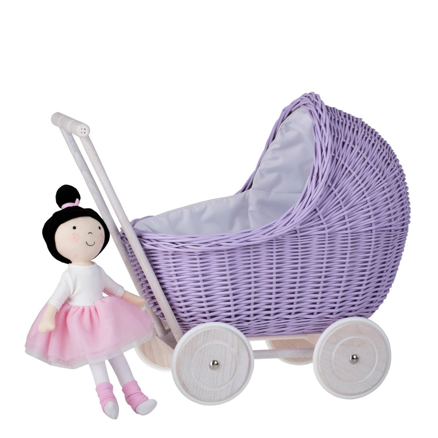 The Wicker Stories – wholesale Doll pram – Kids – Wicker Baby Painted Carriage, Wicker Doll Stroller6
