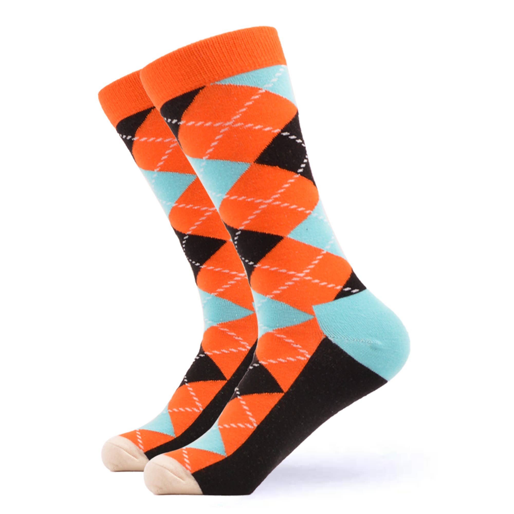WestSocks - Wholesale Socks - Men's - Orange and Turquoise Argyle Socks0