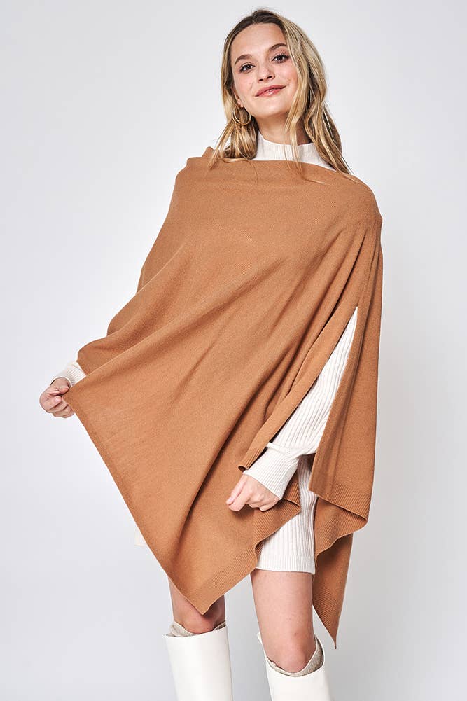 Hana - Wholesale Poncho - Women's - Solid Scarf Poncho21