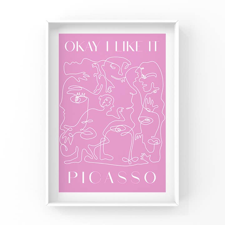 Pink Picasso Line Art Print for wholesale by Lauren Felice