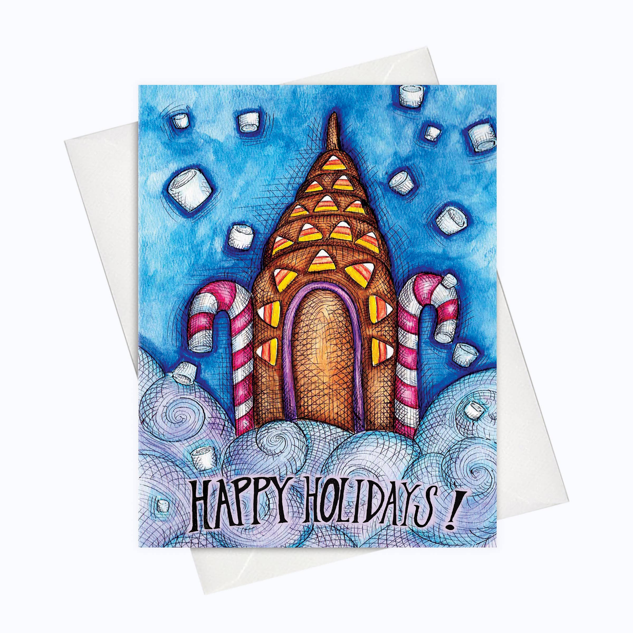 About A Cloud Stationery & Gifts - Wholesale Christmas Card - HOLIDAY CARD | Gingerbread Sky Scrapper Card | NYC Holidays0