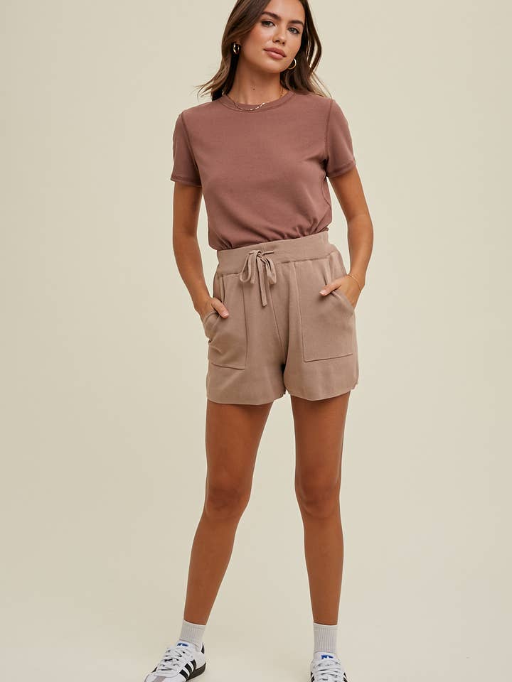 Wishlist Apparel - Wholesale T-Shirt - Women's - RIBBED KNIT BASIC T-SHIRT / WL18-171413