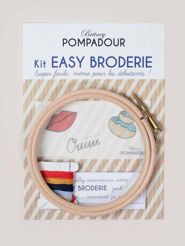 Kit Easy Embroidery - Ouiiii, mouth for wholesale by Britney Pompadour - Broderie - Embroidery kit