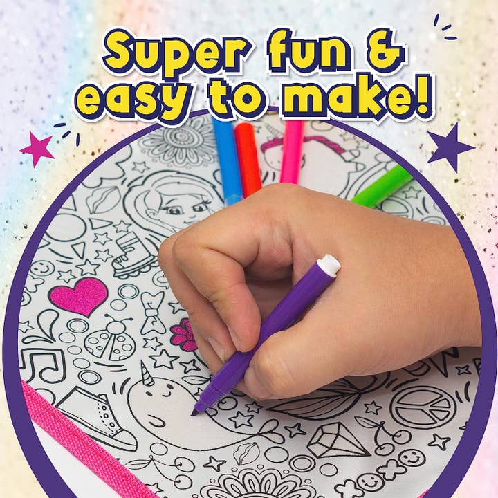 Purple Ladybug - Wholesale DIY Craft Kit - Color In Messenger Bag For Girls