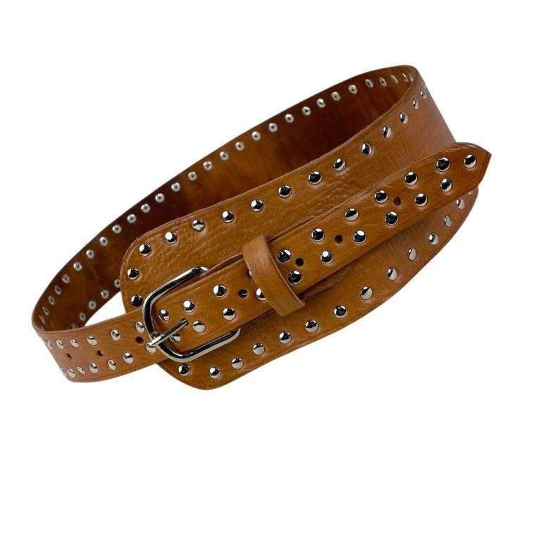 Chenson & Gorett - Wholesale Belt - Women's - Exclusive Handmade Leather Belt with Many Studs B2B1
