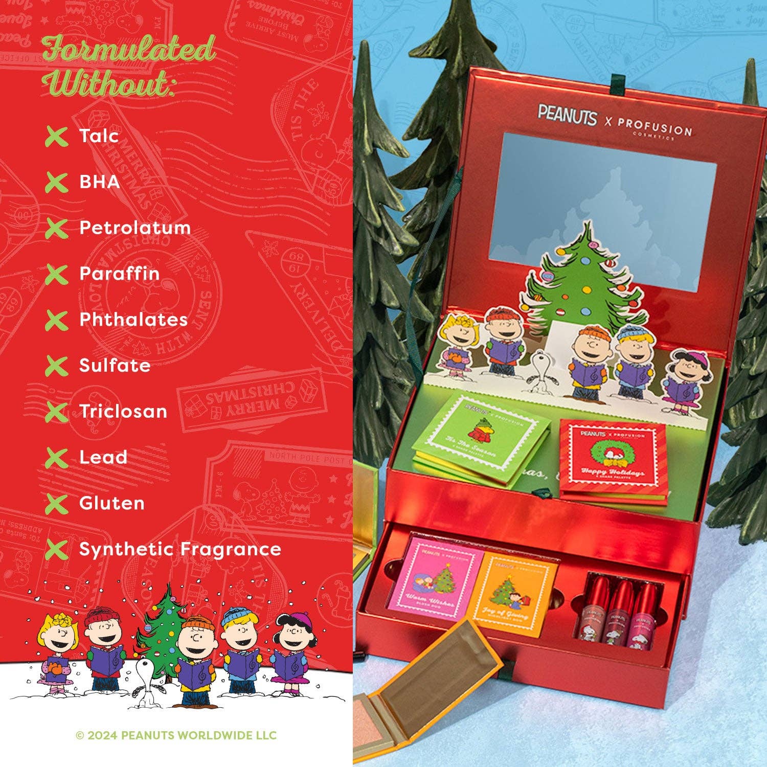 Profusion Cosmetics - Vente Kit de maquillage - Ensemble de Maquillage Vanity Joyeux Noël Charlie Brown Peanuts8