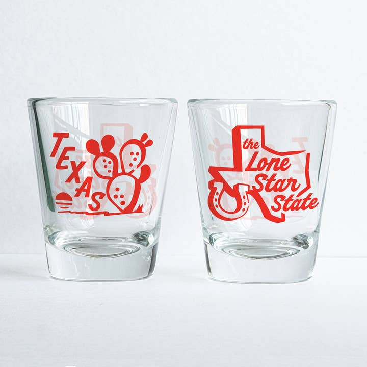 Texas Shot Glass (Red) for wholesale by Bryan Spear Studio