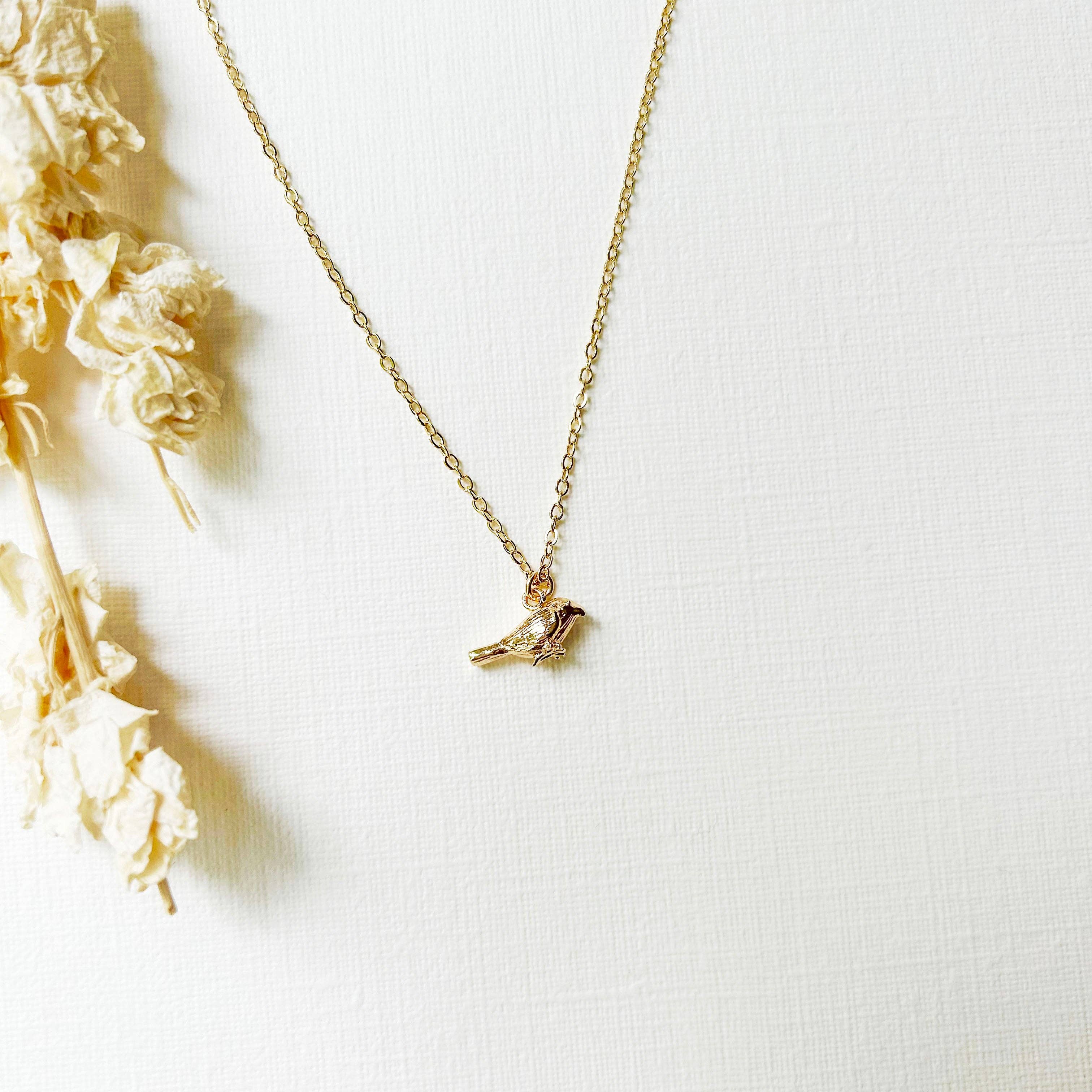 KARA | TOZER - Wholesale Pendant/Charm Necklace - Dainty Bird Necklace0