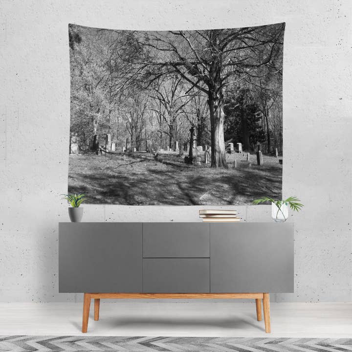 Halloween Wandtapijt, Gotische Begraafplaats Bos voor wholesale door lostkatphoto