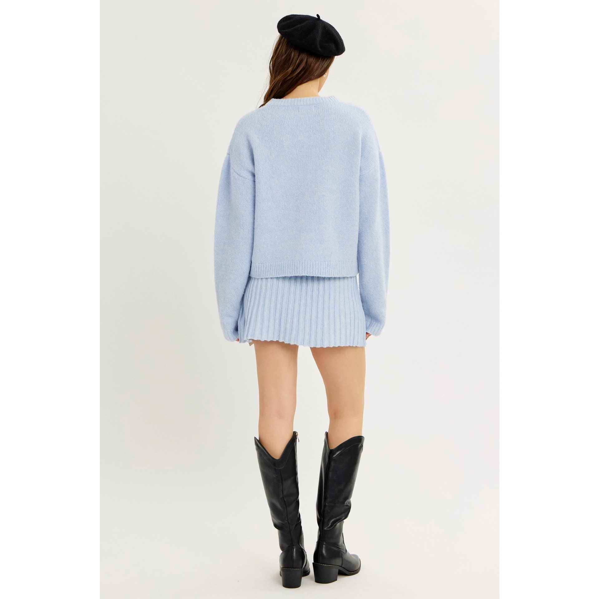 idem ditto - Wholesale Skirt - Women's - FLIRTY ESSENTIAL PLEATED SWEATER MINI SKIRT24