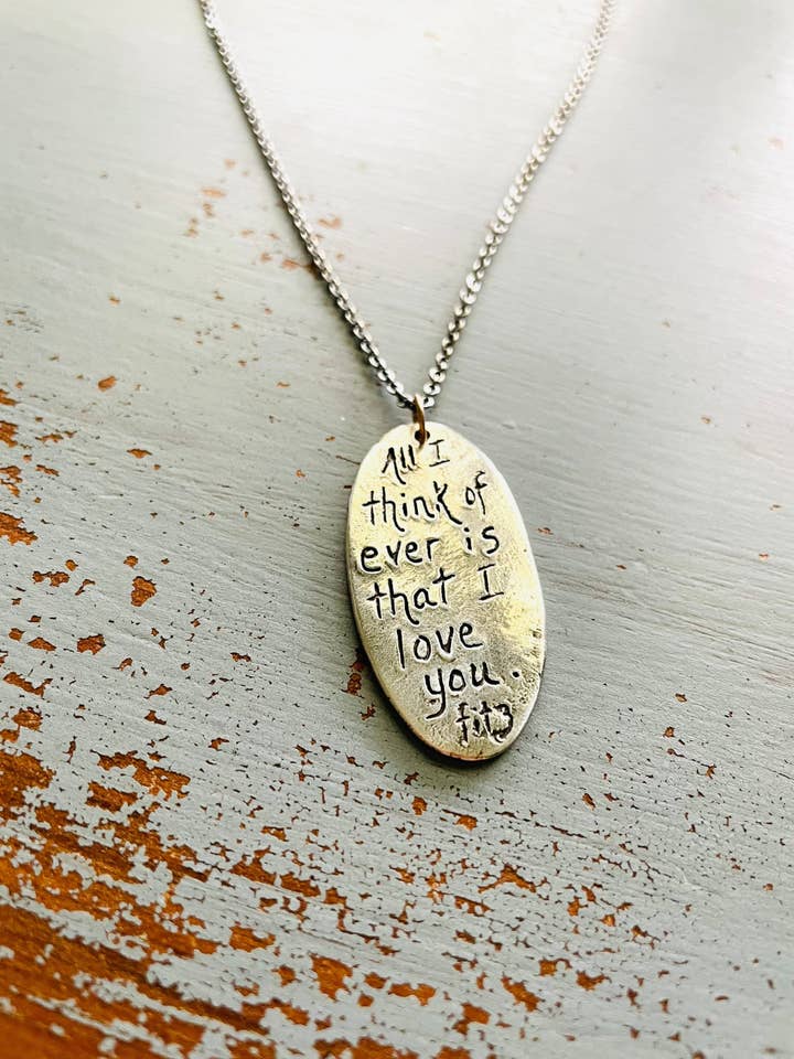 Sterling Silver Fitzgerald Quote Necklace for wholesale by Peaces of Indigo