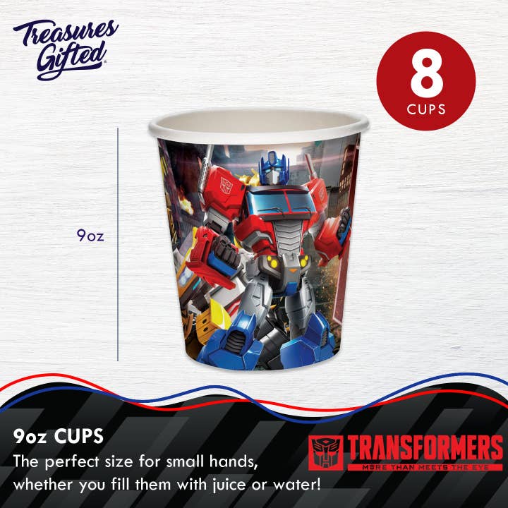 Treasures Gifted - Wholesale Disposable Cup - Transformers Autobot Cups - 8pk - Party Supplies