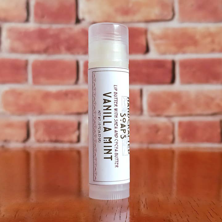 Lip Balm with Shea and Cocoa Butter - Vanilla Mint for wholesale by Canfield Handcrafted Soaps